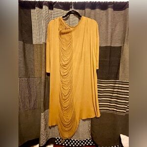 Unique and RARE Raquel Allegra Mustard Brown Cotton Dress
